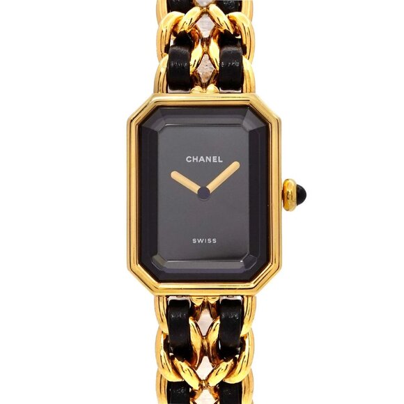 CHANEL Premiere Size L H0001 Vintage Quartz Black Dial Ladies Watch 90267843 - Picture 1 of 6